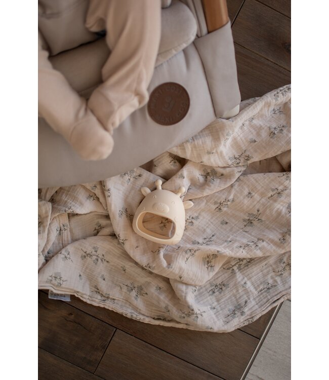 MICASSO & CO MITAINE DE DENTITION EN SILICONE GIRAFE- BLANC CRÈME