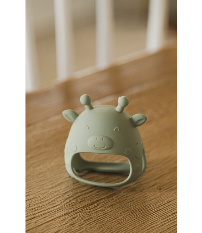 MICASSO & CO MITAINE DE DENTITION EN SILICONE GIRAFE- VERT TENDRE