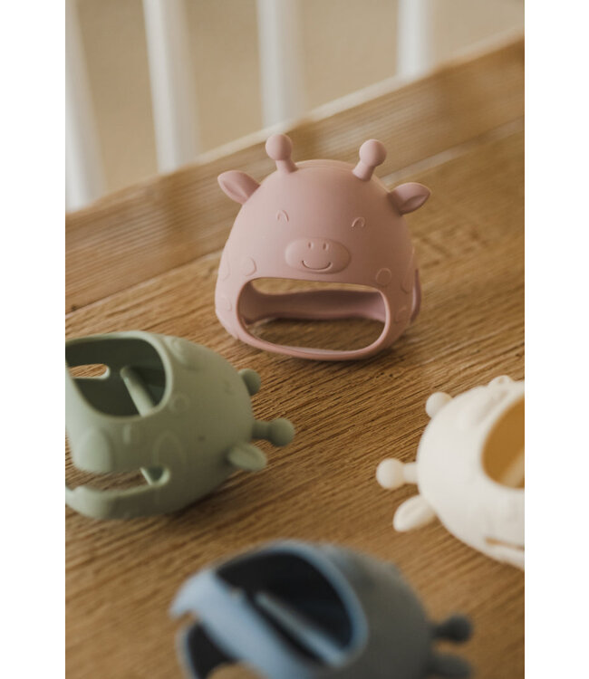 MICASSO & CO MITAINE DE DENTITION EN SILICONE GIRAFE- VERT TENDRE