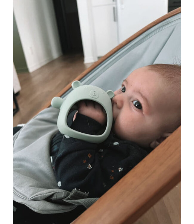 MICASSO & CO MITAINE DE DENTITION EN SILICONE GIRAFE- VERT TENDRE