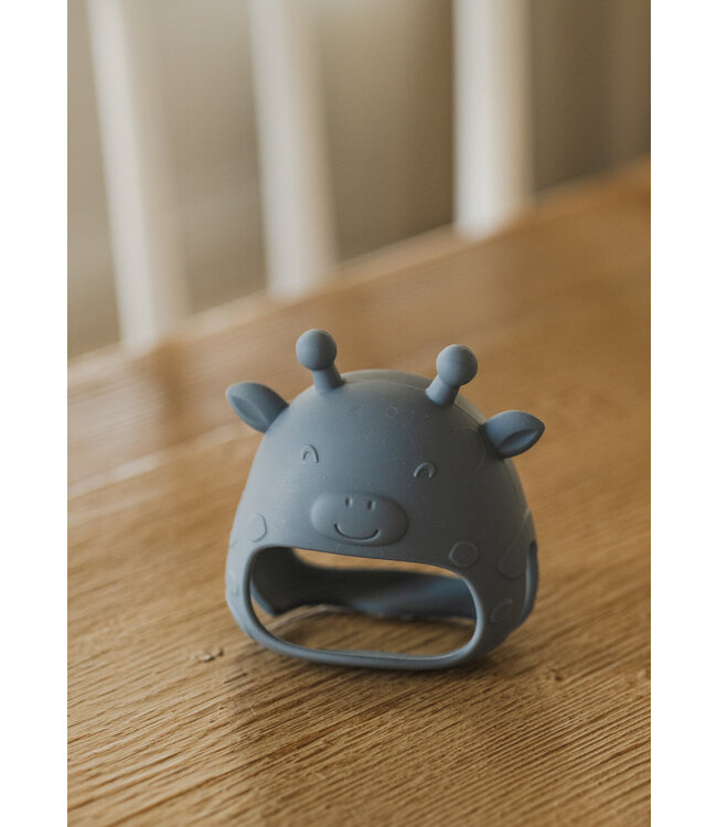 MICASSO & CO MITAINE DE DENTITION EN SILICONE GIRAFE- BLEU MAJESTUEUX