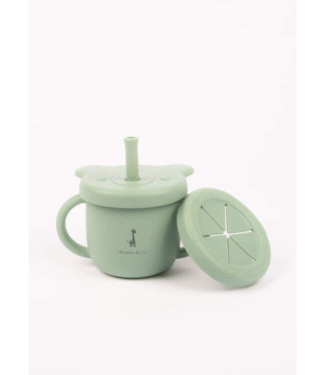MICASSO & CO TASSE D'APPRENTISSAGE 2 EN 1 - VERT TENDRE
