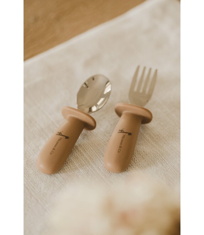 MICASSO & CO ENSEMBLE CUILLÈRE & FOURCHETTE - CARAMEL