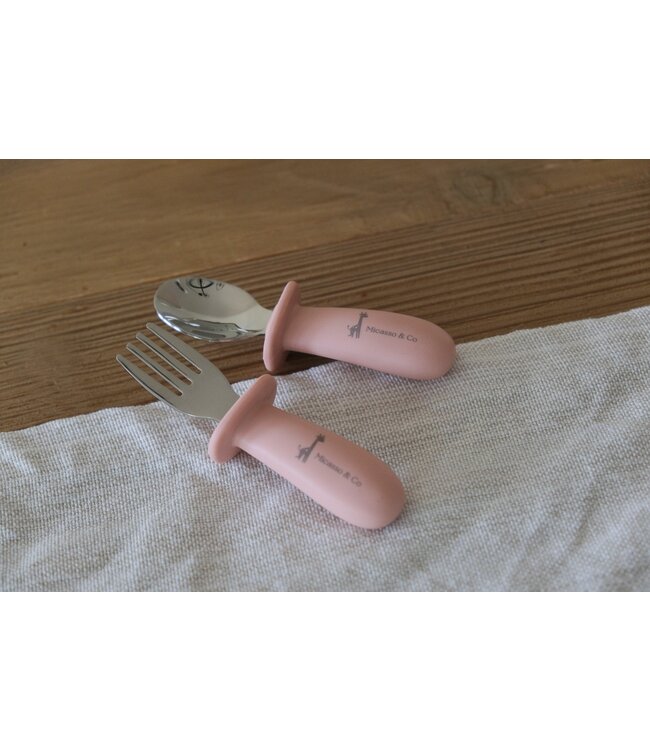 MICASSO & CO ENSEMBLE CUILLÈRE & FOURCHETTE - VIEUX ROSE
