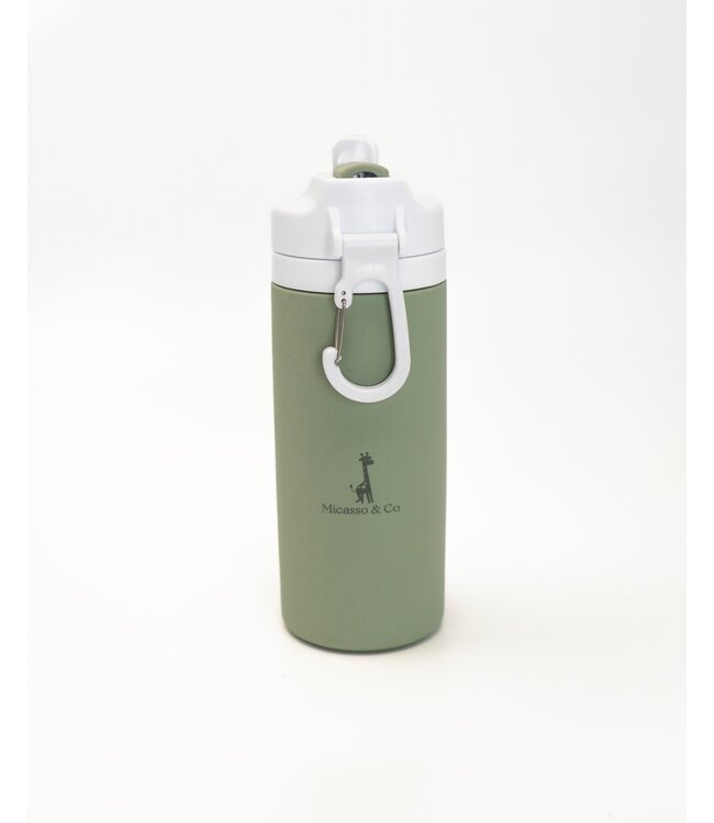 MICASSO & CO BOUTEILLE D'EAU EN SILICONE - VERT TENDRE