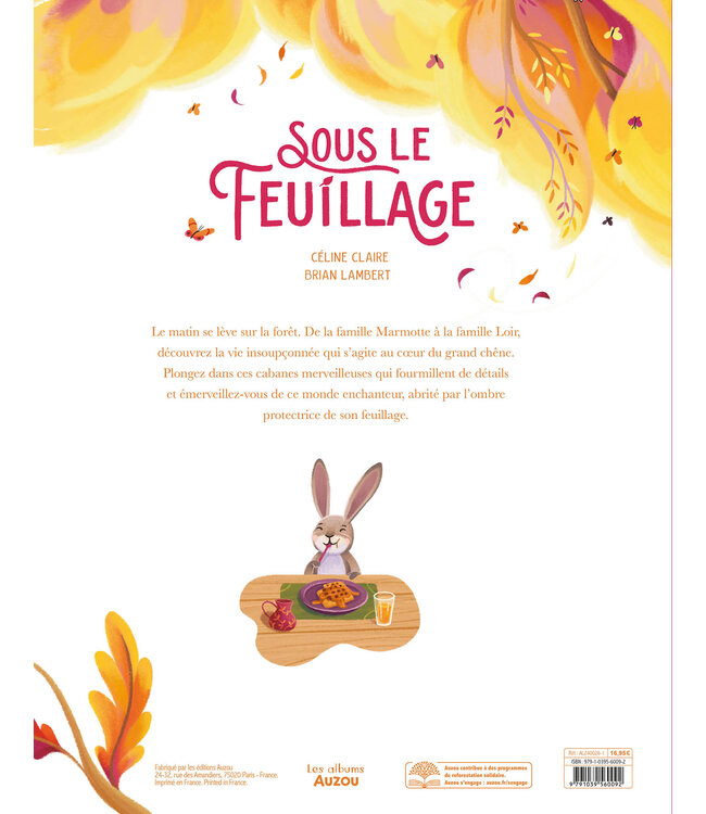 AUZOU LIVRE - SOUS LE FEUILLAGE