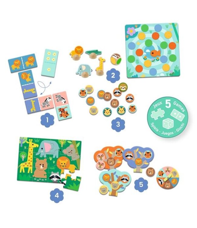 DJECO 5 JEUX -  ANIMAUX SAUVAGES