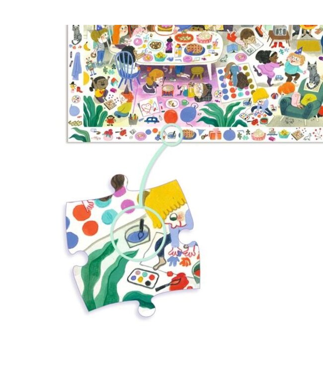 DJECO PUZZLE D'OBSERVATION (54 MCX) - LA FÊTE D'ANNIVERSAIRE