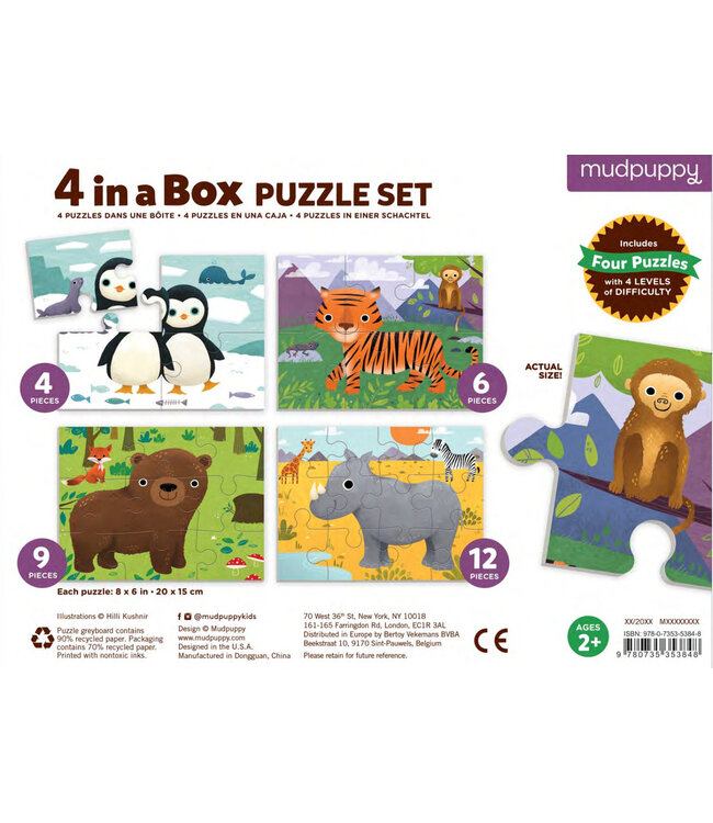 ENS. 4 CASSE-TÊTE  - ANIMALS OF THE WOLD