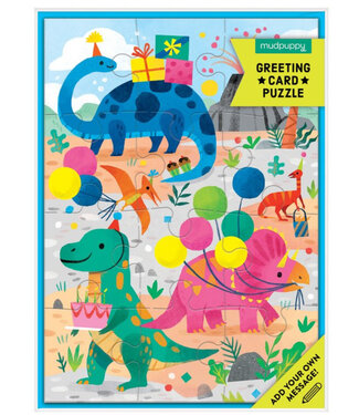 RAINCOAST CARTE DE SOUHAITS CASSE-TÊTE - DINO PARTY GREETING