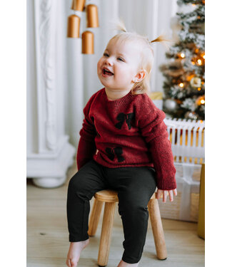 ROSE & LÉO CHANDAIL À BOUCLE -  CERISE NOIR