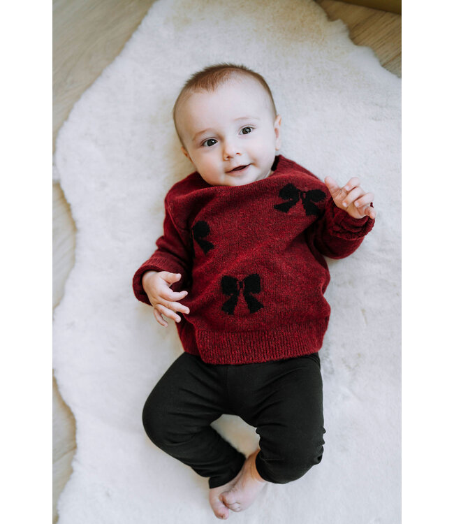 ROSE & LÉO CHANDAIL À BOUCLE -  CERISE NOIR