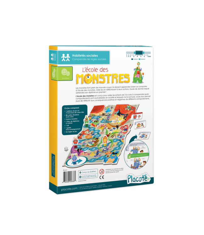 PLACOTE JEU ÉDUCATIF - L'ÉCOLE DES MONSTRES