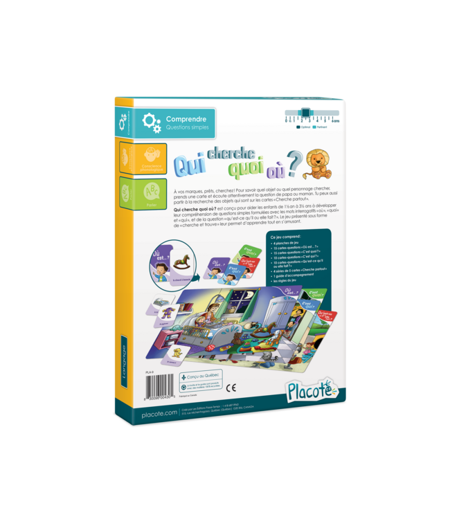 PLACOTE JEU ÉDUCATIF - QUI CHERCHE QUOI OÙ?
