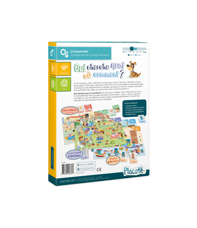 PLACOTE JEU ÉDUCATIF - QUI CHERCHE QUOI OU COMMENT ?