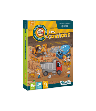PLACOTE JEU ÉDUCATIF - CHERCHE, TROUVE & DÉCOUVRE : LES CAMIONS