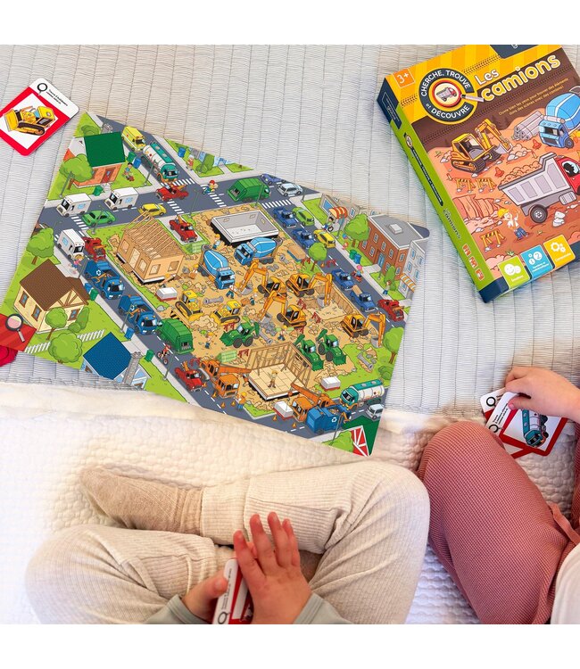 PLACOTE JEU ÉDUCATIF - CHERCHE, TROUVE & DÉCOUVRE : LES CAMIONS