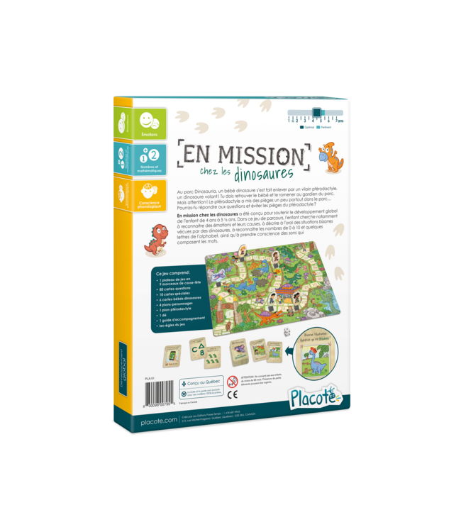 PLACOTE JEU ÉDUCATIF - EN MISSION CHEZ LES DINOSAURES