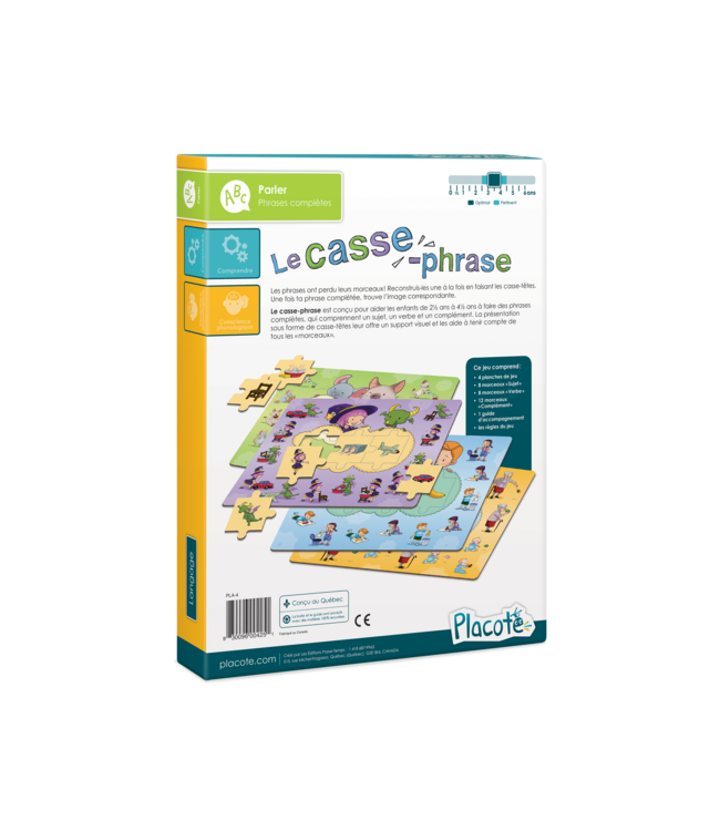 PLACOTE JEU ÉDUCATIF - CASSE-PHRASE