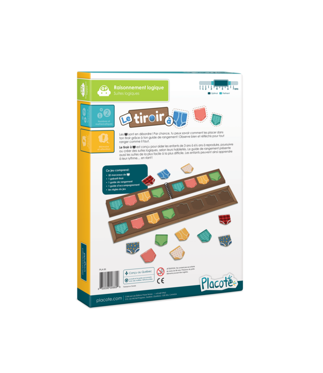 PLACOTE JEU ÉDUCATIF - LE TIROIR À BOBETTES