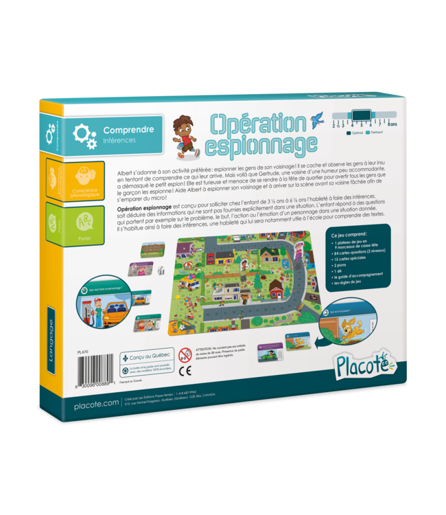 PLACOTE JEU ÉDUCATIF - OPÉRATION ESPIONNAGE