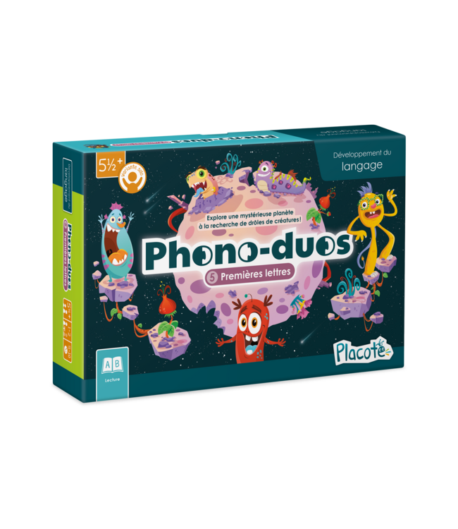 PLACOTE JEU ÉDUCATIF - PHONO DUO : PREMIÈRES LETTRES