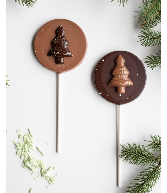 CHOCOLAT AU LAIT - SUCETTE RONDE SAPIN