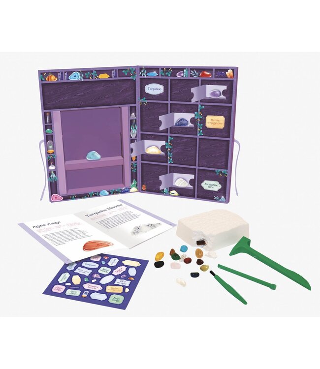 AUZOU Coffret - Ma bibliothèque de cristaux et pierres !