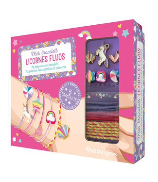 AUZOU COFFRET - MES BRACELETS LICORNE FLUO