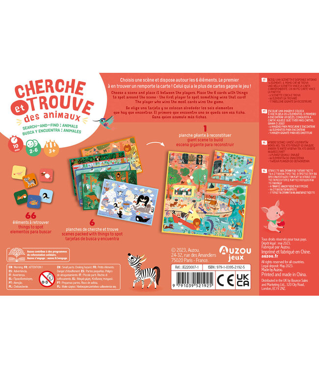 AUZOU COFFRET - CHERCHE ET TROUVE : LES ANIMAUX DU MONDE