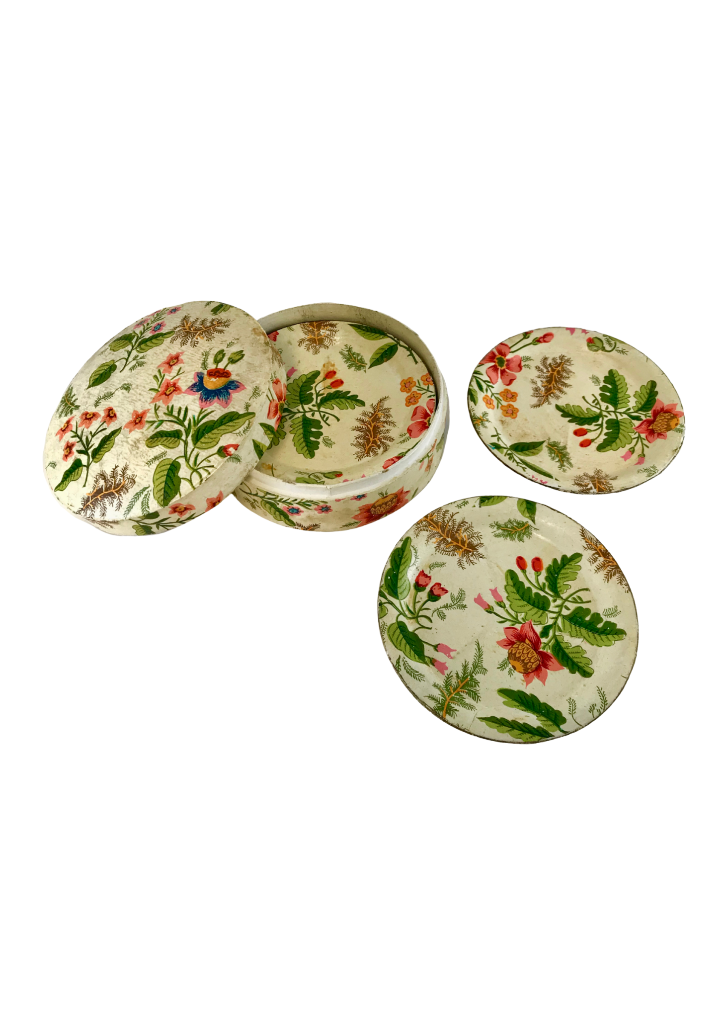 Assorted Butterfly and Rose Designs Each Coaster is Printed with a Unique European Vintage Theme Set of 6 Flower Shaped Coasters Coasters with Holder Assorted Butterfly and Rose Designs Each Coaster is Printed with a Unique European Vintage Theme Set of 6 Flower Shaped Coasters Coasters with Holder