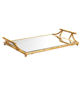 Gold Bamboo Mirrored Tray