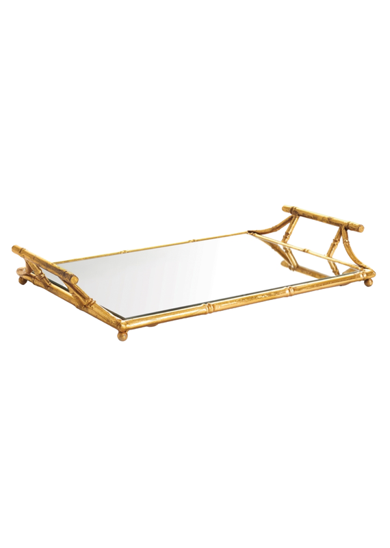 Gold Bamboo Mirrored Tray