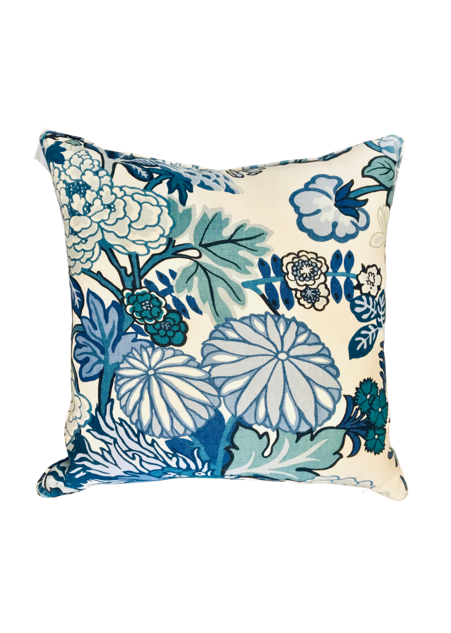 teal floral cushions