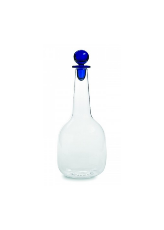 Glass Decanter with Blue Stopper