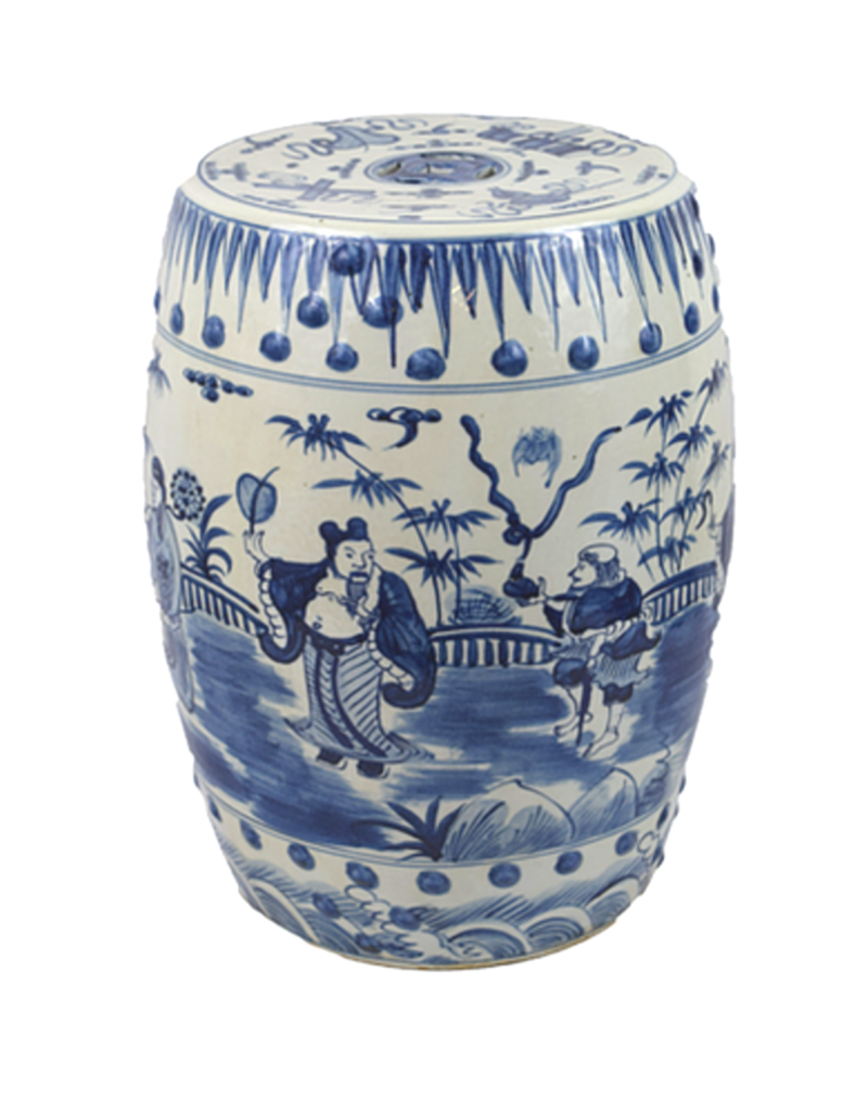 Blue White Ceramic Garden Stool Found