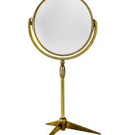 Vintage Brass Mirror on Stand