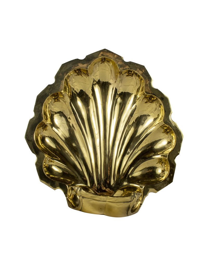 Vintage Brass Shell Footed Dish
