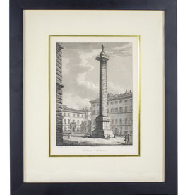 Vintage Framed French Obelisk Engraving - Antoninal