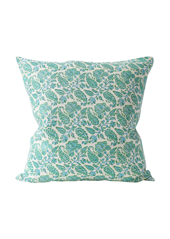 Floral Vine Batik Green Pillow