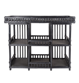 Black Rattan Console