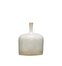 Small Cream Stoneware Vase