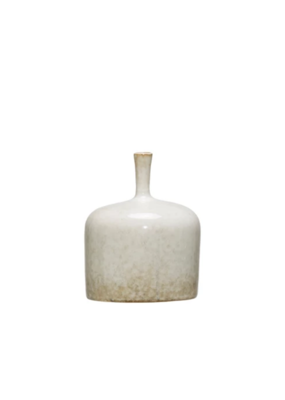 Small Cream Stoneware Vase