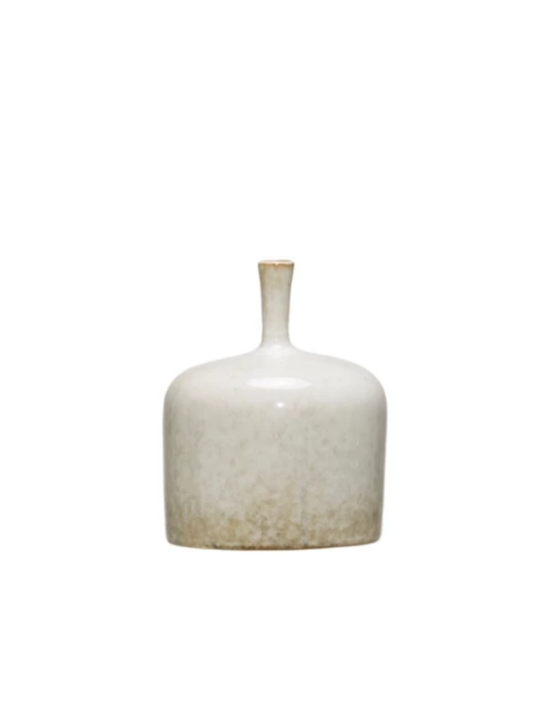 Small Cream Stoneware Vase