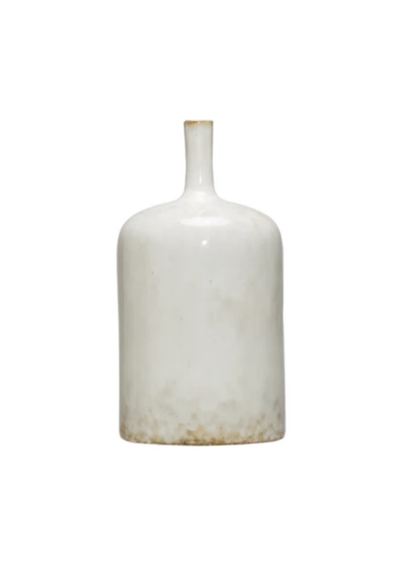 Medium Cream Stoneware Vase