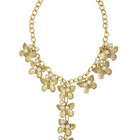 Butterfly & Pearl Statement Necklace