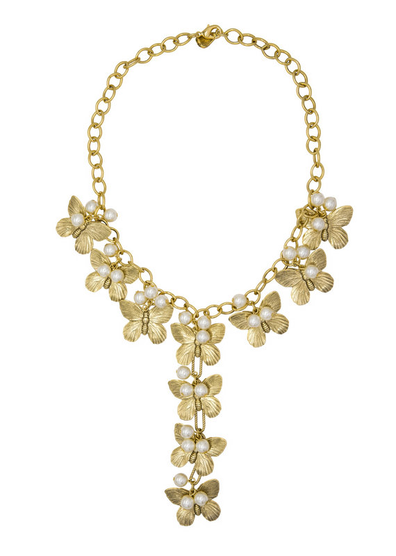 Butterfly & Pearl Statement Necklace