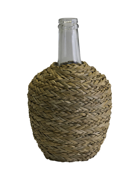 Raffia Wrapped Botte/Vase