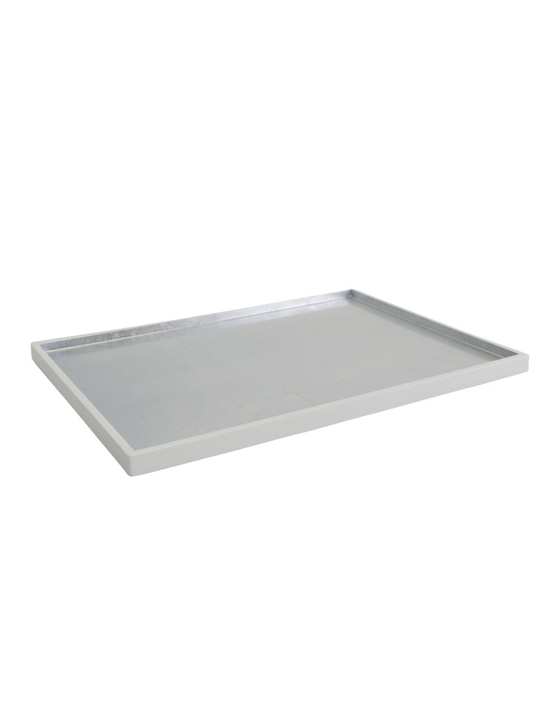 White & Silver Leaf Lacquered Tray