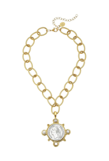 Elizabeth Coin & Freshwater Pearl Necklace